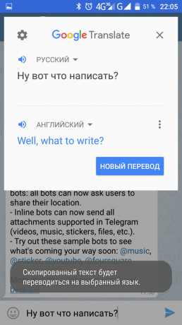 Google Translate, traduzione della finestra dell'applicazione
