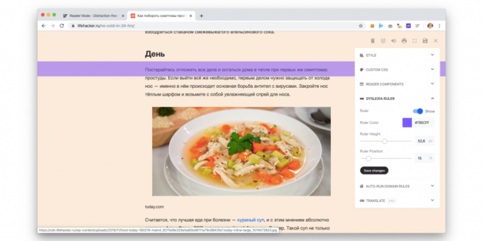 espansione readermode aggiunge una modalità di lettura integrale in Chrome 