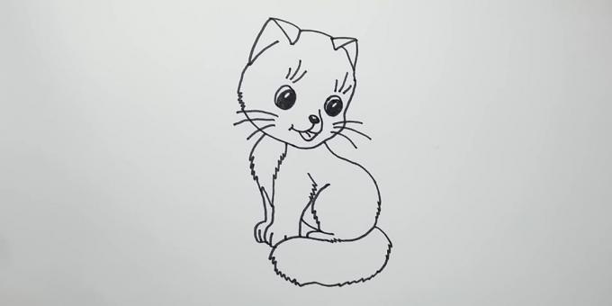 Come disegnare un gatto seduto in stile cartone animato