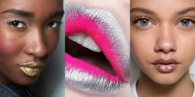 Il nuovo trucco: labbra colori metallici