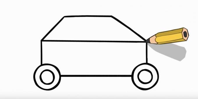 Come disegnare una macchina della polizia: disegna la parte superiore dell'auto