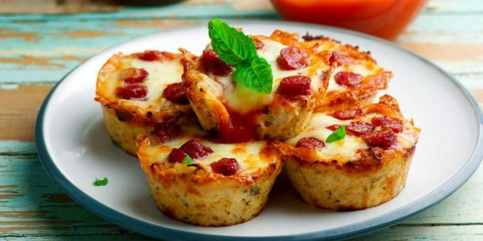 Muffin di cavolfiore con salsiccia