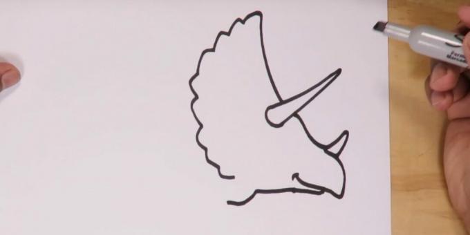 Come disegnare un triceratopo: disegna una bocca
