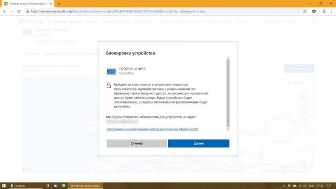 blocco remoto del PC con Windows 10: Fare clic sul pulsante "Avanti"