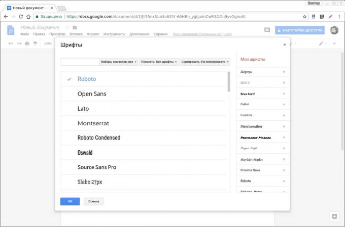 Google Documenti add-ons: Google Fonts