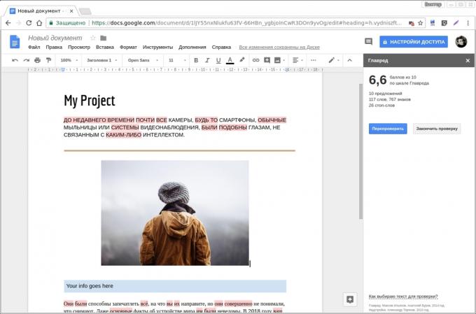 Google Documenti add-on: Glavred