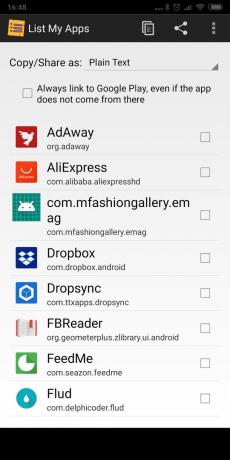 applicazioni Android-backup: Lista My Apps