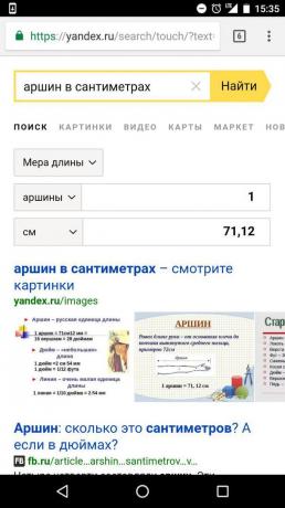 "Yandex": trasferimento da un valore ad un altro