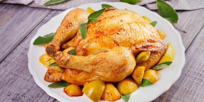 Come farcire il pollo: pollo ripieno con limone e arancia