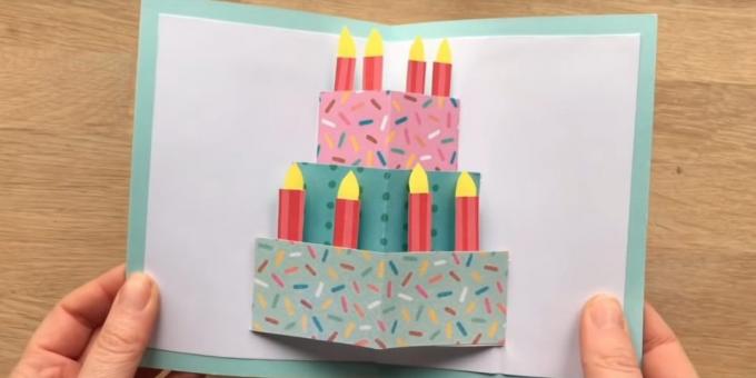 Come fare un biglietto di auguri con una torta di compleanno con le sue mani