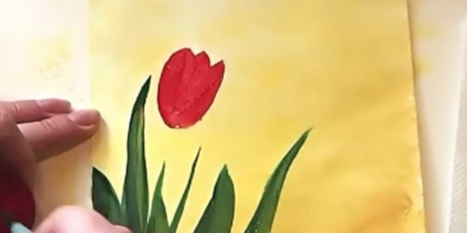 Come disegnare un mazzo di tulipani: aggiungi un bocciolo