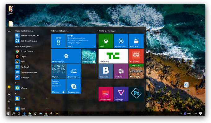 Microsoft Edge: menu di avvio