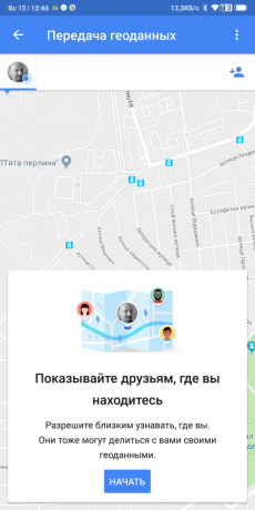 Google Maps. condivisione della posizione