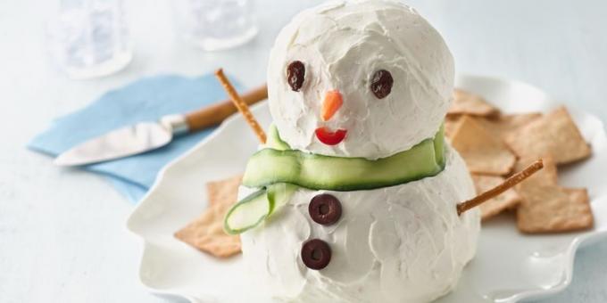 Piatti di Natale: Antipasto "Cheese Snowman"