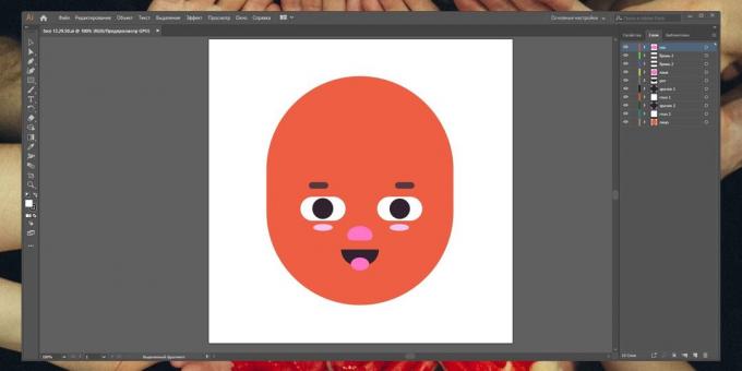 Come fare un adesivo animato per telegramma: per esempio, abbiamo disegnare un volto.