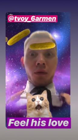 Instagram maschera con cetriolo e gatto