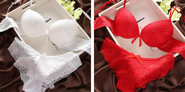 Sexy Lingerie: set con reggiseno push-up e mutandine di pizzo