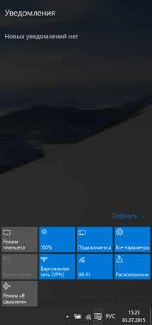 Sul pannello di notifica di Windows 10 fornisce informazioni utili