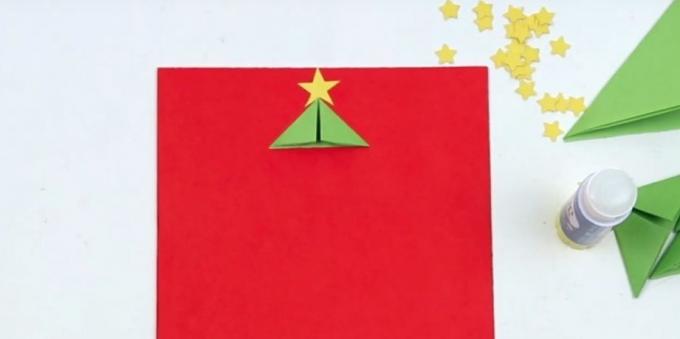 Cartoline di Natale con le loro mani: colla una parte, e la stella