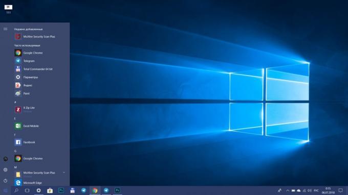 Come velocizzare Windows 10. Scaricare il menu "Start"