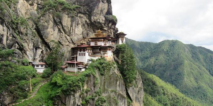 territorio asiatico attira turisti consapevolmente monastero Paro Taktsang, Bhutan