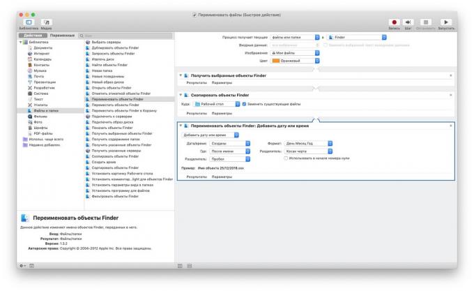 Automator su MacOS: massiccia la rinomina dei file