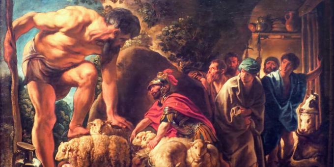 Polifemo e i compagni di Ulisse rinchiusi in una grotta