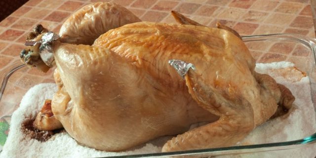 Ricette di pollo al forno: sale integrale di pollo 
