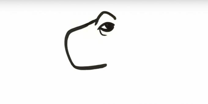 Come disegnare un dinosauro: disegna un sopracciglio e un occhio