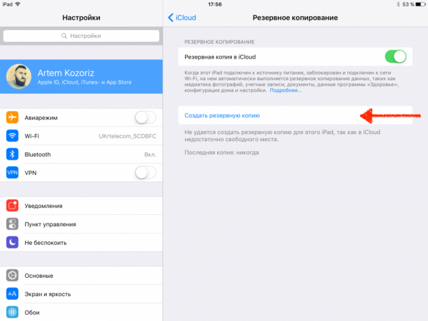 iPad Vendita: Come fare il backup di iCloud