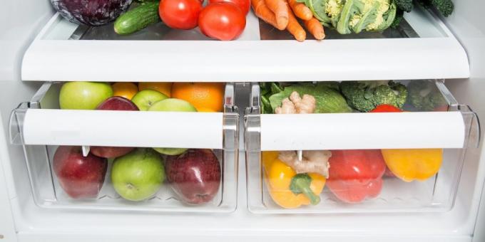 Scatole per la conservazione di frutta e verdura in frigorifero