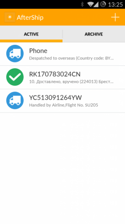Monitoraggio invii postali con AfterShip per Android