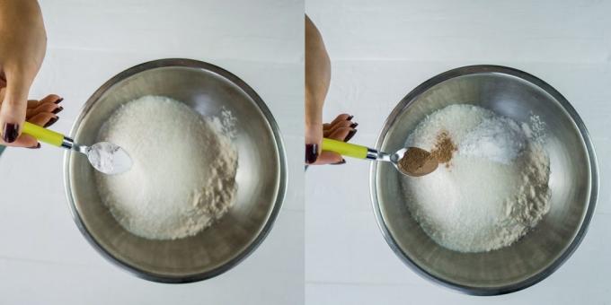 Come cucinare una torta con le pere: Aggiungere la cannella e il lievito