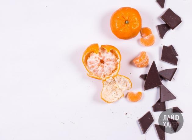 Mandarini in ingredienti di cioccolato