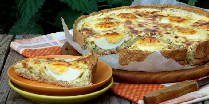 Quiche con cavolo, uova e pancetta