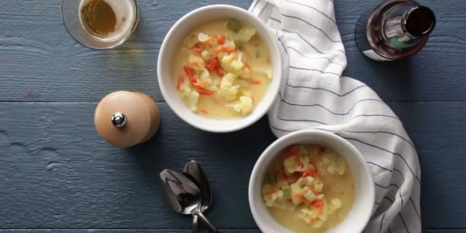 zuppa di formaggio con il cavolfiore e besciamella: una ricetta semplice