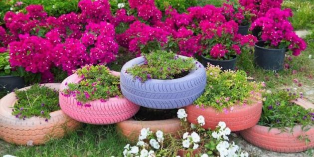 Come fare un letto di fiori di pneumatici