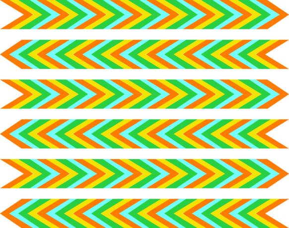 Illusioni ottiche. frecce multicolore