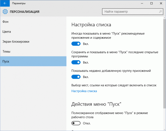 Personalizzare il menu Start in Windows 10