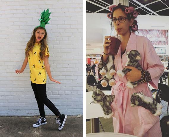 costume per Halloween: ananas e donna