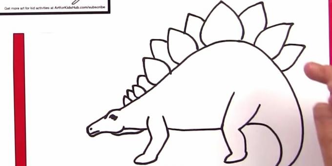 Come si disegna uno stegosauro: aggiungi gambe e piatti
