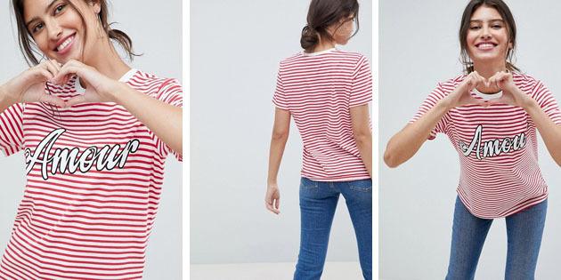 modo delle donne t-shirt da negozi europei: T-shirt ASOS PROGETTAZIONE