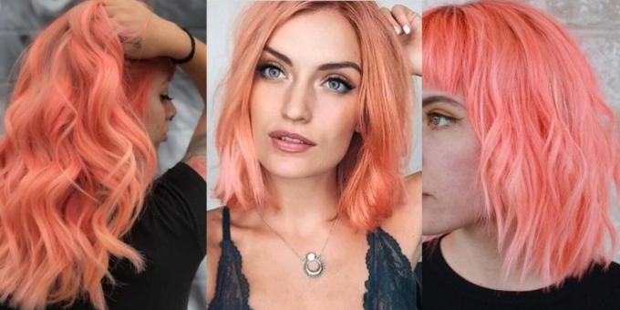 Alla moda il colore dei capelli 2019: corallo vivo