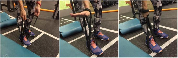 Esercizi con l'elastico: Allungamento dei muscoli del trapezio