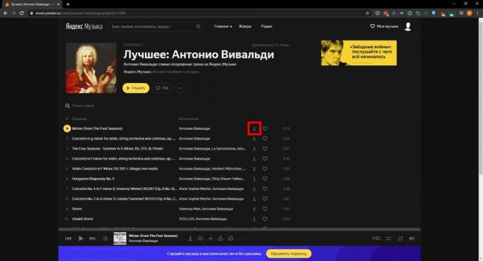 Scarica musica da Yandex. Music ": Skyload