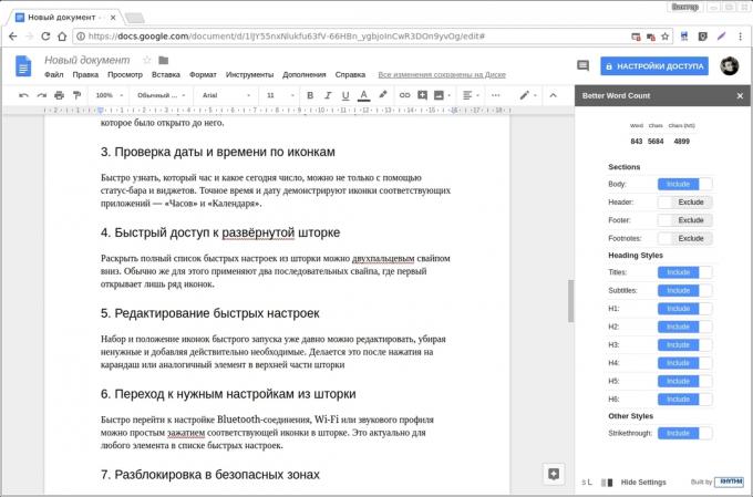 Google Documenti add-on: COUNT Meglio Word