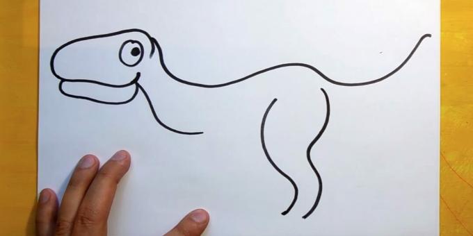 Come disegnare un dinosauro: disegna il contorno di una zampa