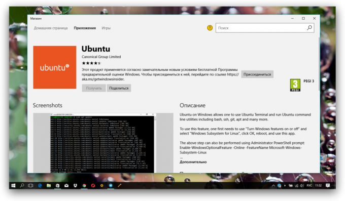 Ubuntu in Windows Store
