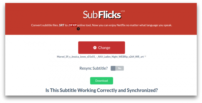 Per convertire i sottotitoli, è possibile utilizzare i SubFlicks sito