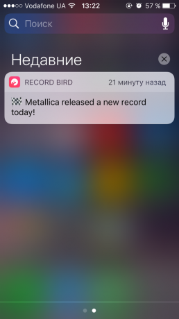 Record Uccello: push-notifica